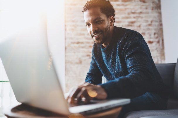Young Businessman taking career test