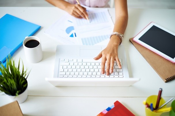 Woman on computer